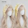 Pearl Bow Headband Top Hat Set Original Cream Lolita Handmade Small Things Lace Rose KC Headband