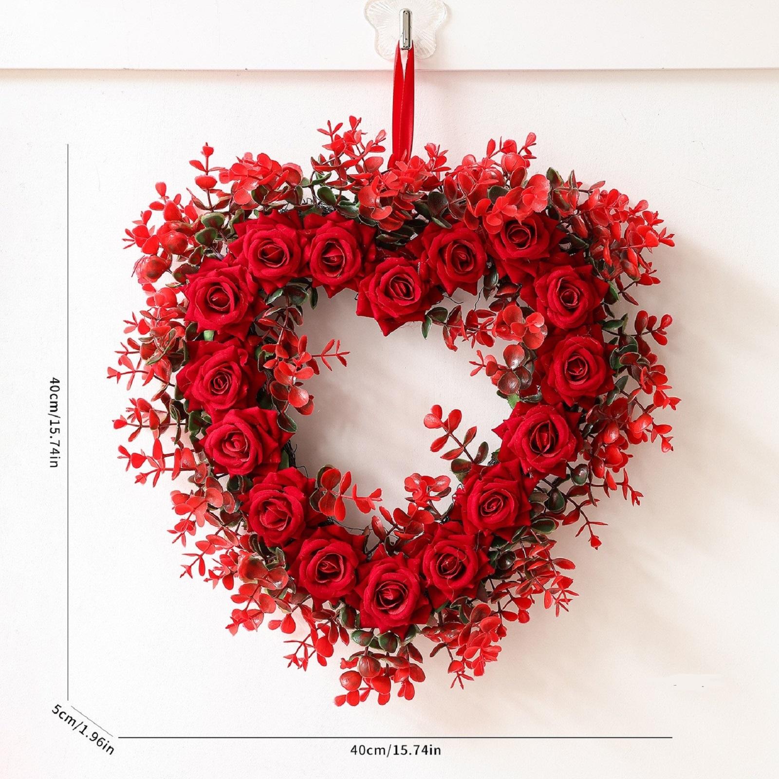 

Кольцо с розой Домашнее украшение Венок Подвеска на дверь One Size