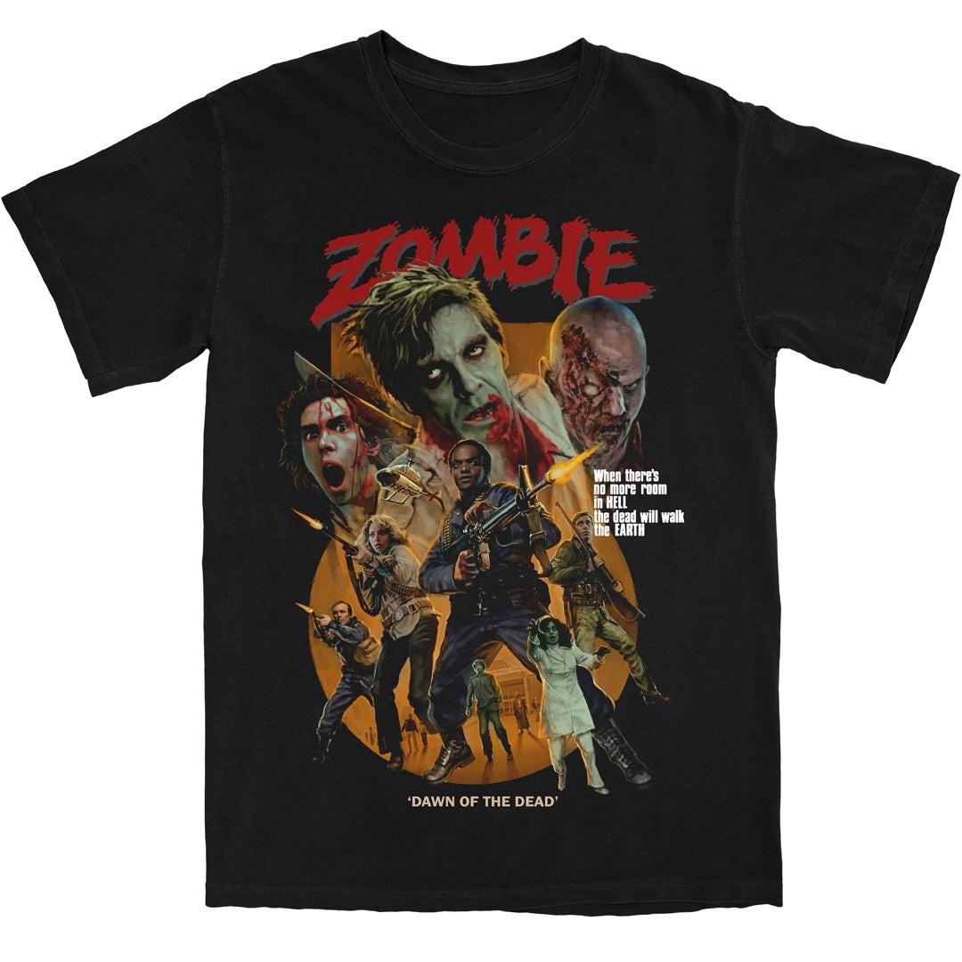 Dawn of The Dead Zombie Horror Movie Graphic T Shirt Classic Cult Zombie Apocalypse Streetwear Cotton Tee L