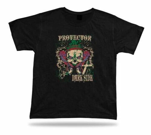 Drak Side Evil Skull Protection Single Head Vector T-Shirt Apparel Design XL