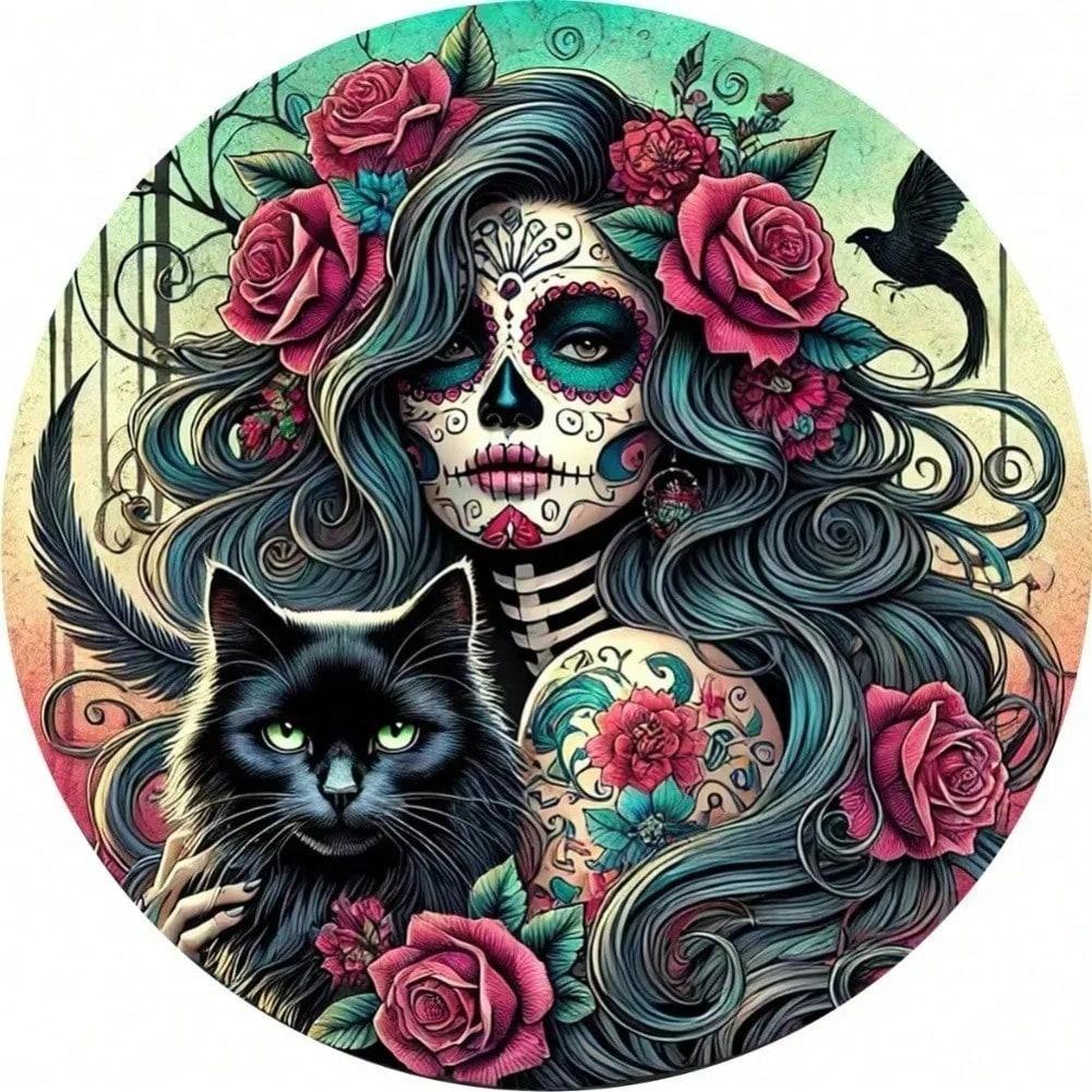 Металлическая жестяная табличка День мертвых Арт Декор стен Сахарный череп Алюминиевая табличка Гараж Бар Кафе 20x20