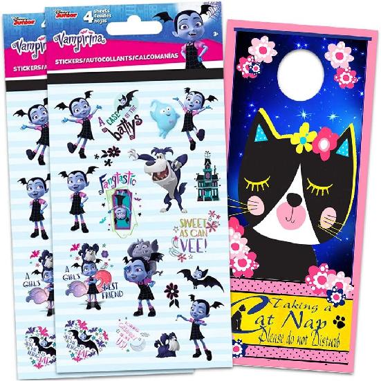 Disney Vampirina Stickers Party Supplies Pack ~ Bundle Includes Over 120 Vampirina Stickers with Separately Licensed Door Hanger (8 Vampirina Party