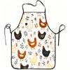 1pc Colorful Chicken And Floral Pattern Print Apron, Durable And Easy To Clean, Adjustable Waistband, Polyester Material, for Kitchen Cooking, Gardeni