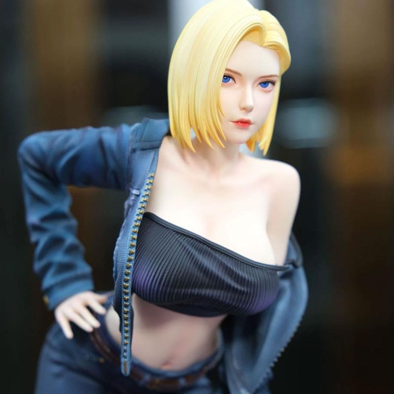 42cm Dragon Ball Z Android 18 Figure Pink Butterfly Android 18 Lazuli Action Figure Anime GK Statue Collectible Model Toy Gifts