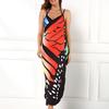 Women Color Butterfly 3D Printed Sexy Comfortable Beach Cover Dress