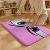 New Cartoon Big Eyes Floor Mat Flannel Rug Non Slip Absorbent Soft Washable For Entryway Hallway Bathroom Kitchen Decor