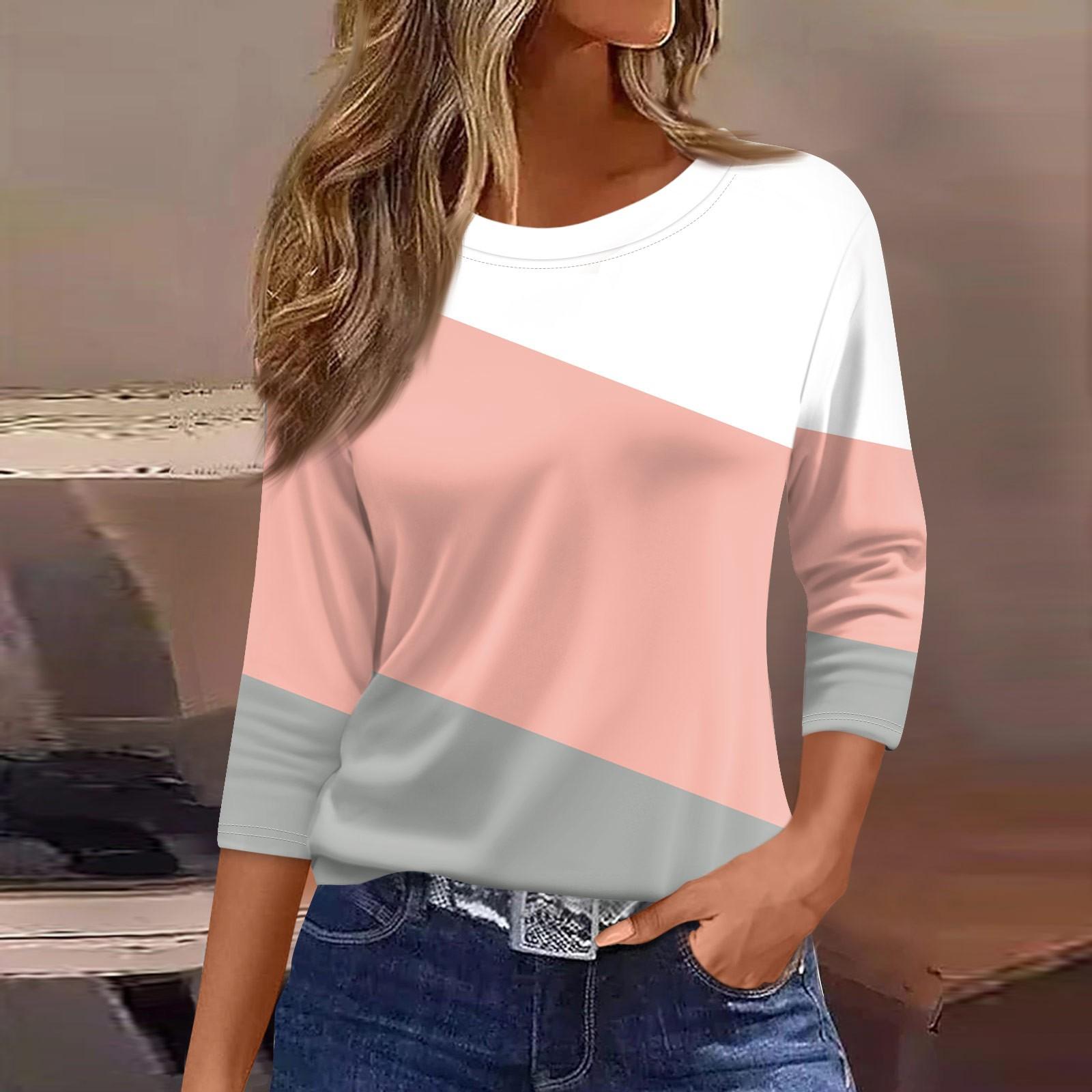 

Traf 2024 Mujer женская мода повседневная круглая горловина рукав 3/4 свободная принтованная футболка женская верхняя одежда для женщин рубашка для женщин L