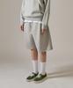 BASIC HOUSE Uni Bermuda Wide Single-Pleat Special Double-Sided Shorts Melange Grey