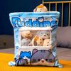 A Plushie Bag Pudding Stuffed Cat Paw Rabbit Toys Animals Bubble Tea Candy Bag for Christmas Birthday Gift