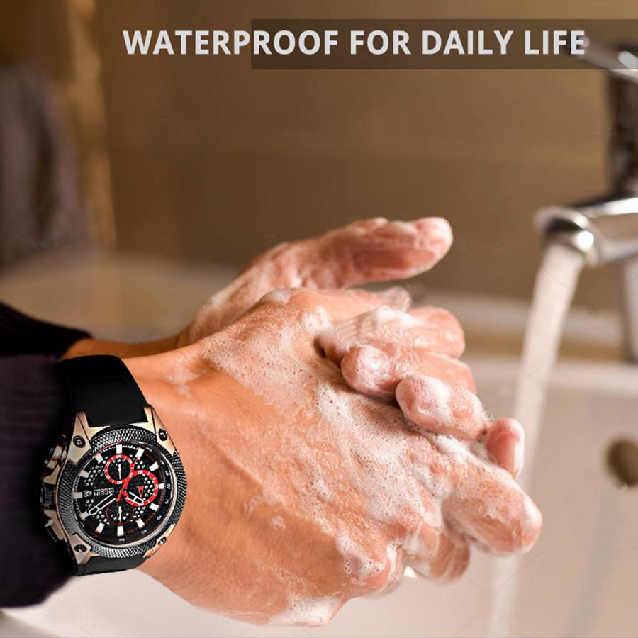 Megir Men Sport Watch Relogio Masculino Blue Silicone Strap Mens Watches Top Brand Luxury Luminous Waterproof Quartz Watch Man