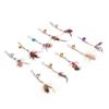 10Pcs Cat Teaser Wand Replacement Feather Cute Flying Insect Attractive Cat Wand Toy Accessories with Bell and Pin Hook