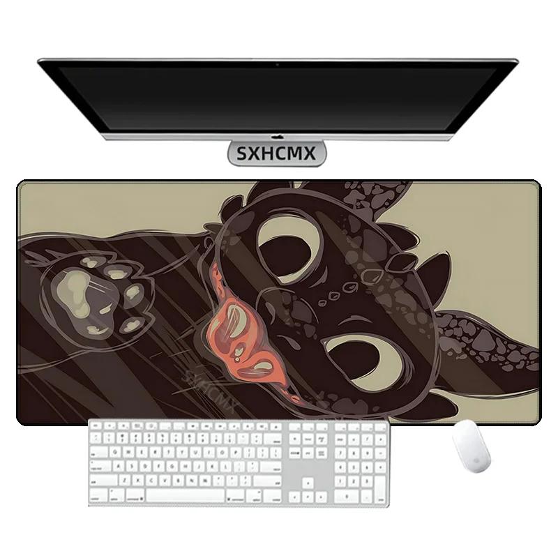 Anime Toothless Fury Dragon Mousepad HD Printing Computer Gamers Locking Edge Nonslip Mouse Pad XXL Keyboard PC Desk Pad