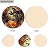 Wooden Halloween Sign with Owl & Pumpkin Pattern Design - Unique Wall Pediments - Ideal for Front Door, Yard, Porch, Room Decor