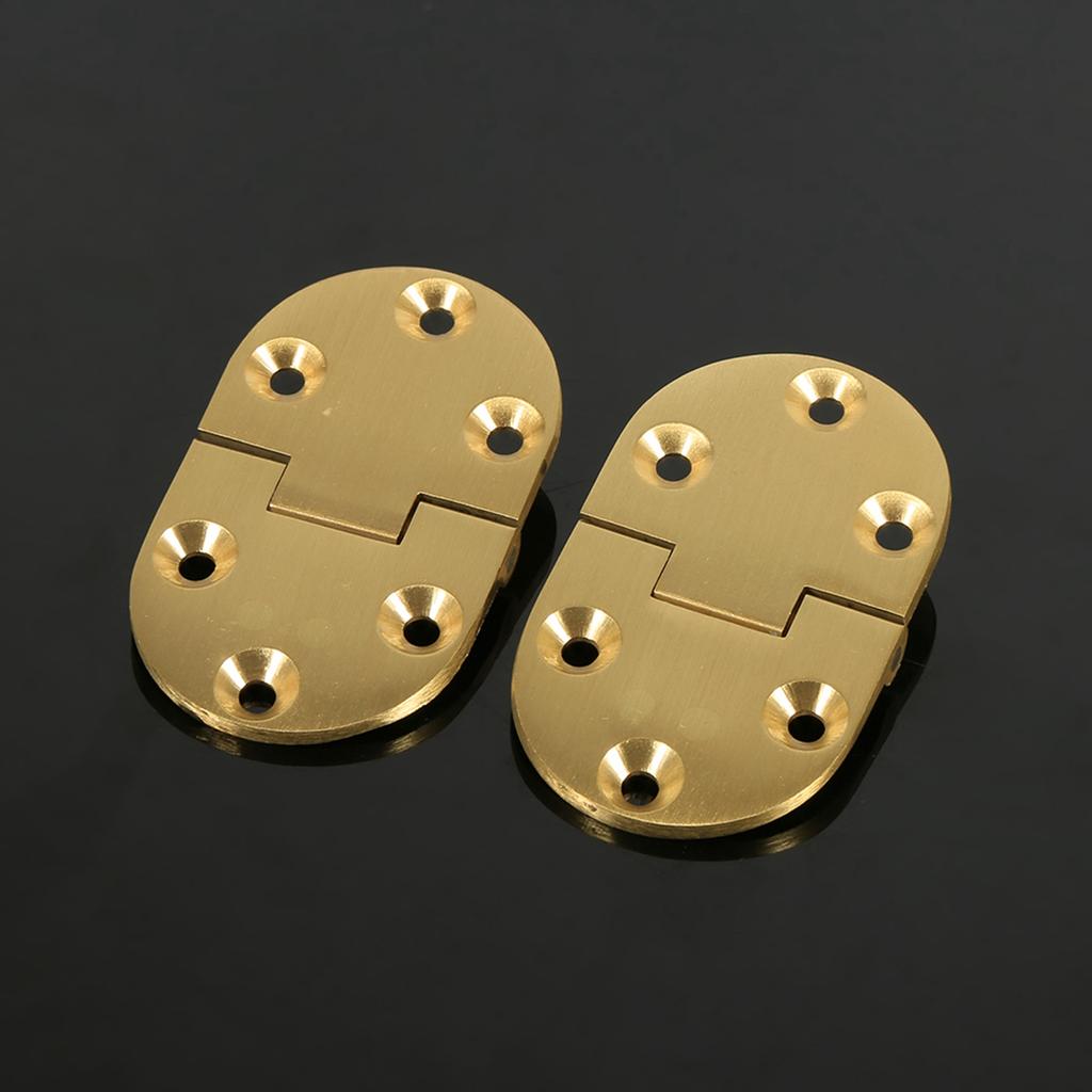 2Pcs Brass Butler Tray Hinge Round Edge 2 1 2 x1 1 2 With Screws Folding Flap
