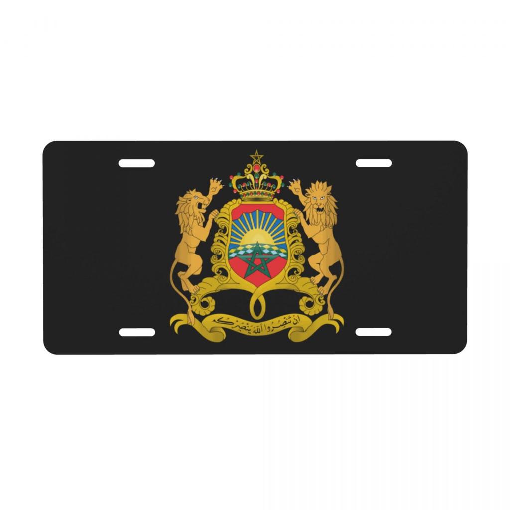 Benutzerdefiniertes Neuheit Königreich Marokko Dekoratives Metall-Nummernschild Marokkanisch Patriotisch Aluminium Auto Vorne Vanity-Schild 6x12 Zoll