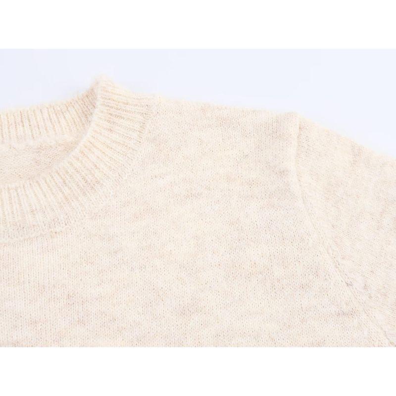 Kaslead New Women clothes Western Style Butterfly Bright Silk Jacquard round Neck Pullover Knit sweater Skirt Set