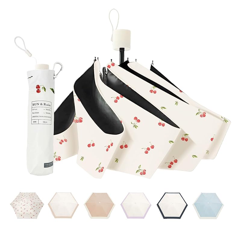 

Folding umbrella [2025 x design with hook pouch] Parasol For both rain and shine lightweight compact foldable Wind resistant and water repellent