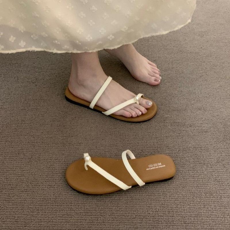 Mode Ny Populär Damtoffla Kvinna Sommar Platta Klackar Romerska Skor Låga Klackar Sandaler Skodon Damsandal Gladiator Öppen Tå Strand Damer