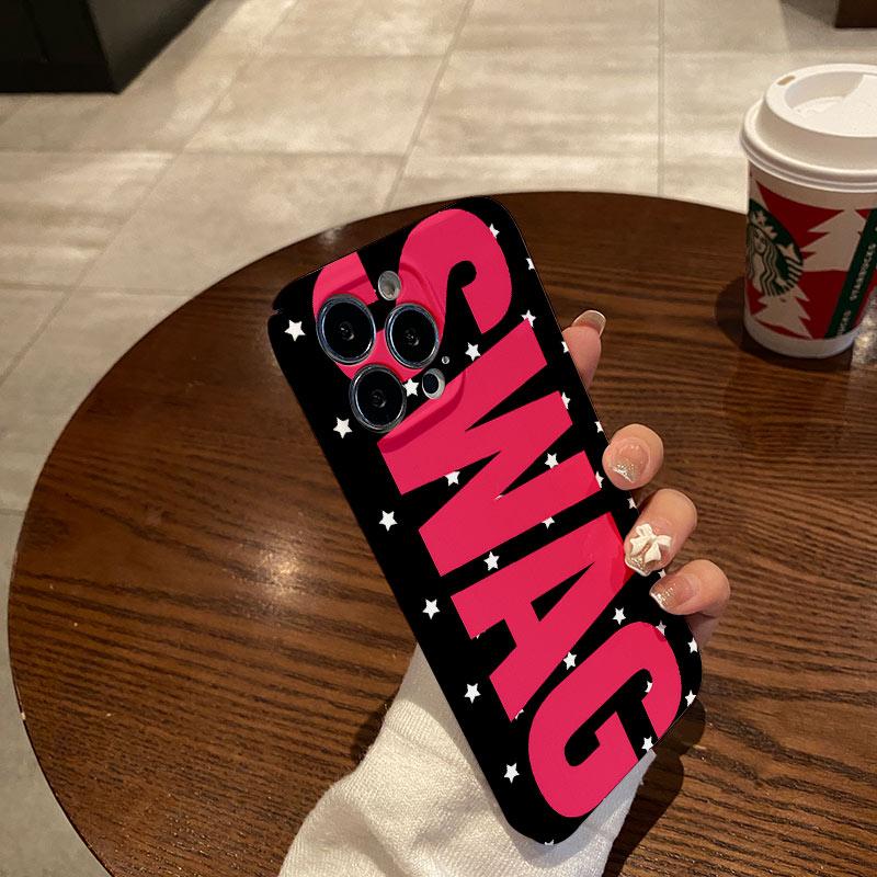 Luxury Y2K Style SWAG Glossy Film Hard Phone Case for Samsung Galaxy A37 A57 A17 A07 A16 A56 A55 A35 A15 A54 A05 A14 4G 5G