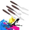 5pcs Stainless Steel Oil Painting Palette Knives Wooden Handle Pigment Spatulas