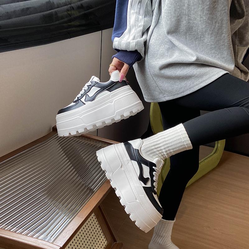 Fashion 8CM High Platform Sneakers Casual Outdoor Skateboard Shoes Fashion Comfortable Chunky Sneakers Running Sports Shoes Female