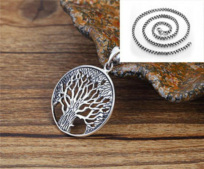 Retro Tree of Life Pendant Necklace: Trendy Unisex Fashion, Punk Hip Hop Style, Hollow-out Design.