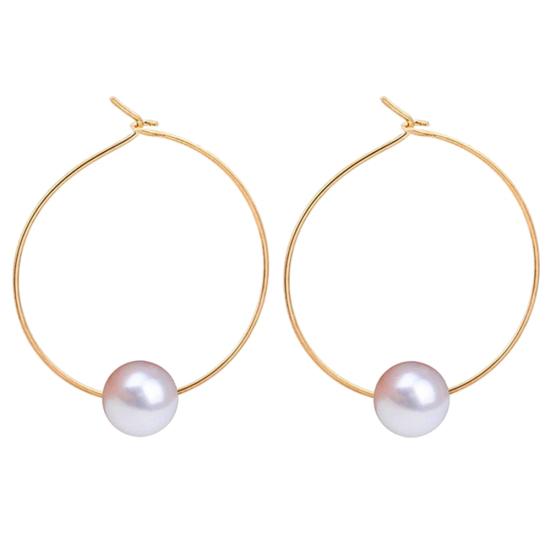 Модные женские серьги-хугги с искусственным жемчугом, подвесками, для вечеринки, подарок на день рождения золотистый