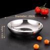 New Thickened 304 Stainless Steel Plate Round Shape Silver Color Stainless Steel Bowls Flat Bottom Food Containers Dishware