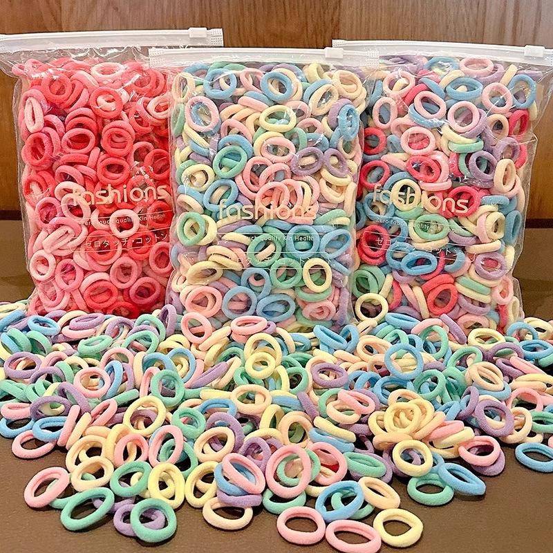 

500pcs Pastel Hair Ties for Teens & Women – Soft No-Slip Elastics for Ponytails, Braids & Everyday Wear (Pink/Mint/Lavender) 500pcs