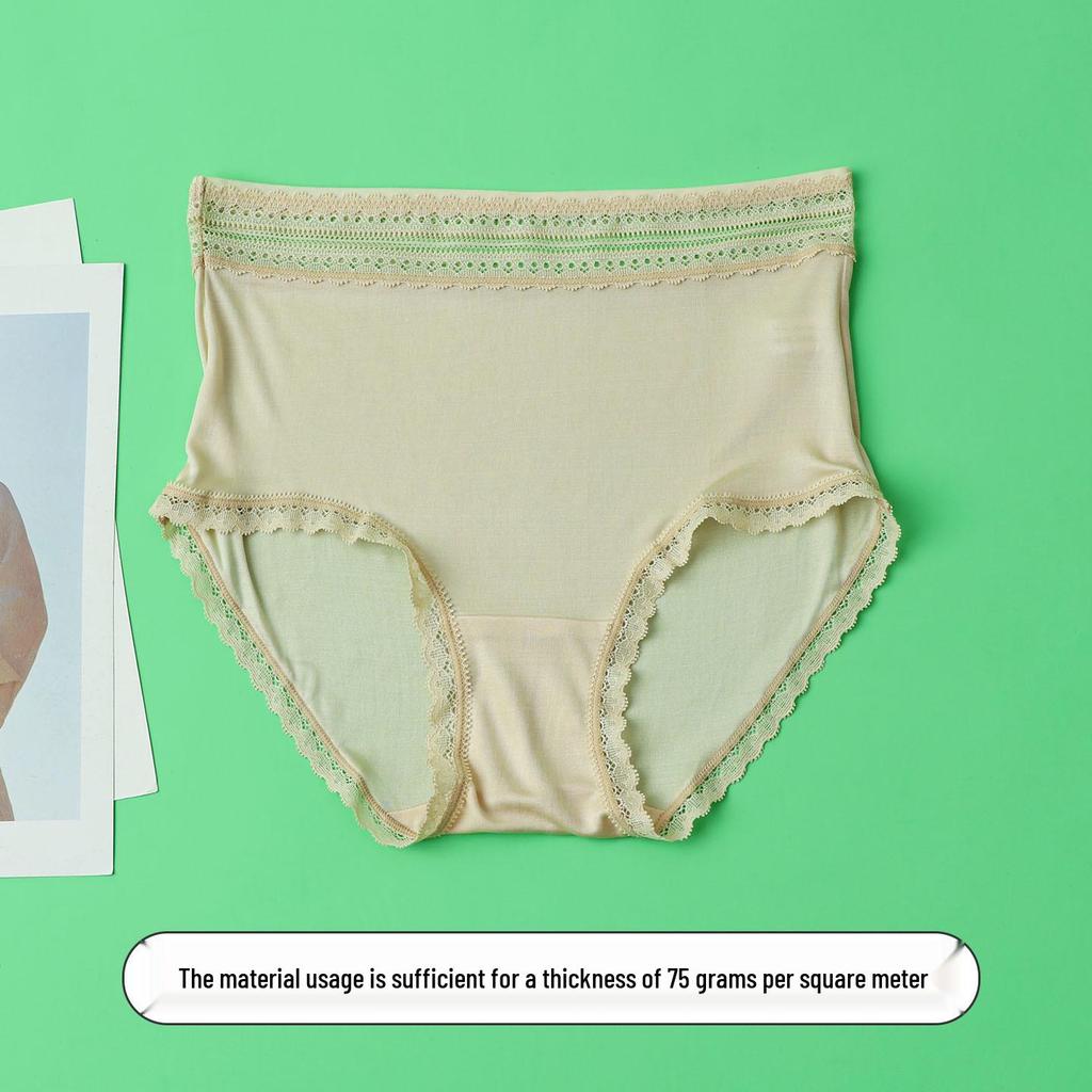 42-Stitch Mulberry Silk Lace Mid-Waist Breathable Boyshorts for Women