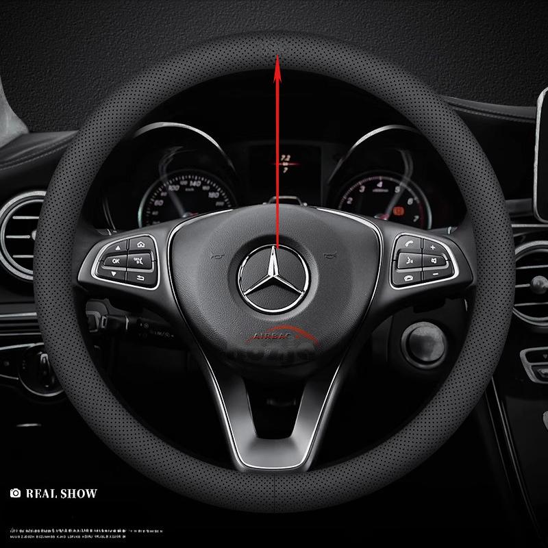Car Leather Steering Wheel Cover for Mercedes-Benz GLE S GLE GLS G GL CL ML R SL GLK 400 450 500 350 320 580 38cm Accessories