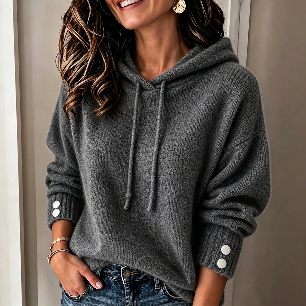 Women's Casual Hooded Top Color Loose Fit Versatile Everyday Wear