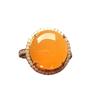 Fashionable Natural Ice Chalcedony Yellow Rings for Women Simple Retro Classic Egg Face Ring Banquet Jewelry Adjustable Opening