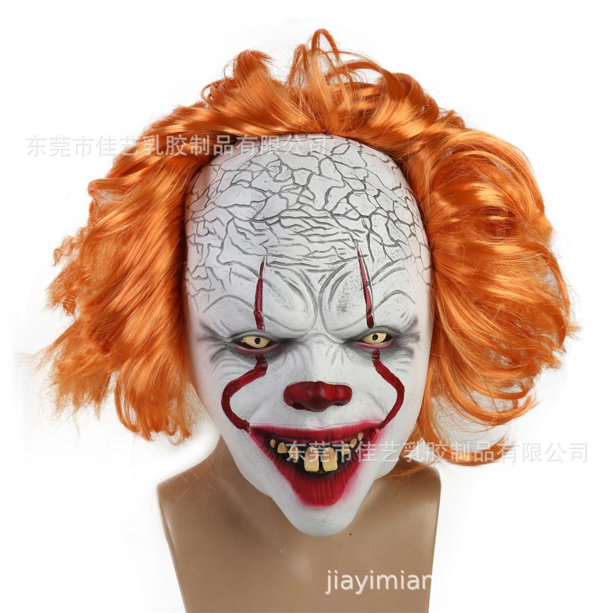 

Halloween Horror Clown pennywise New European and American style latex mask with a soul-reviving clown design Revenant Clown A Orange h