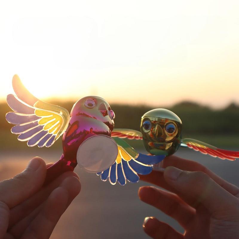 Simulation Flying Bird Motorcycle Car Ornaments Waving Wings In The Wind Cute Companion Little Bird Creative Car Fun Companion