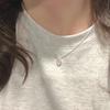925 Silver Pink Cat Eye Stone Love Necklace For Women Sweet And Cute Heart-Shaped Collarbone Chain Wedding Jewelry