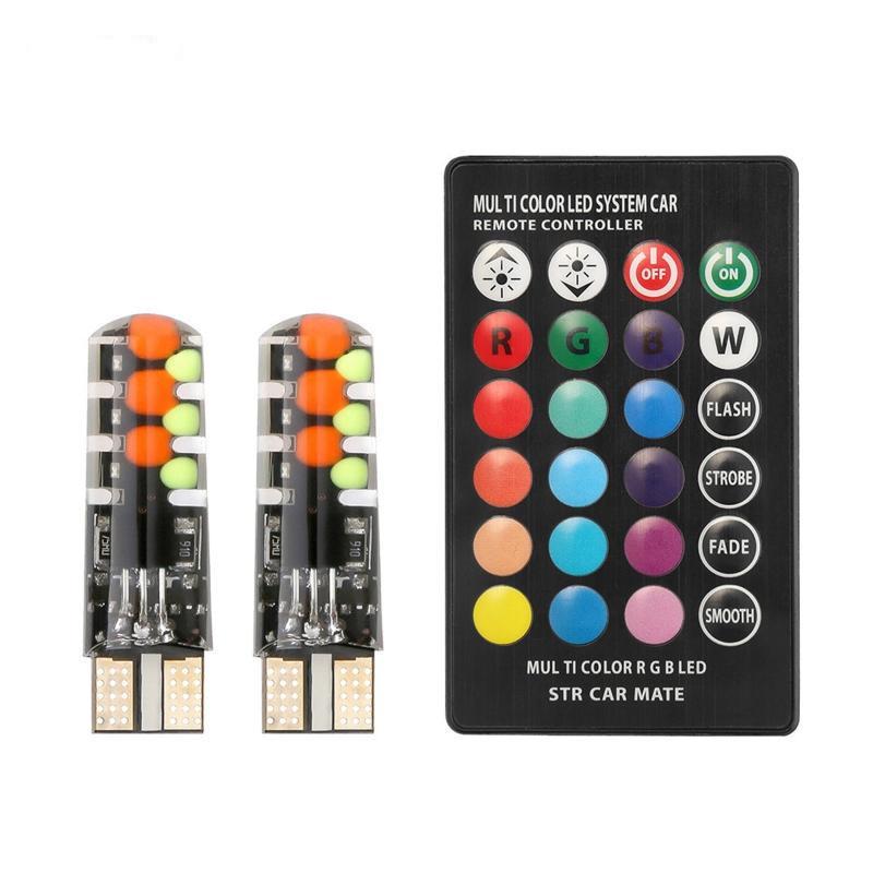

New T10 RGB Remote Control Silicone Car Light: T10-12SMD COB Strobe & Parking Light
