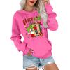 Women's Casual Comfortable Neck Hooded Long Sleeve Christmas Print Warm Sweatshirt