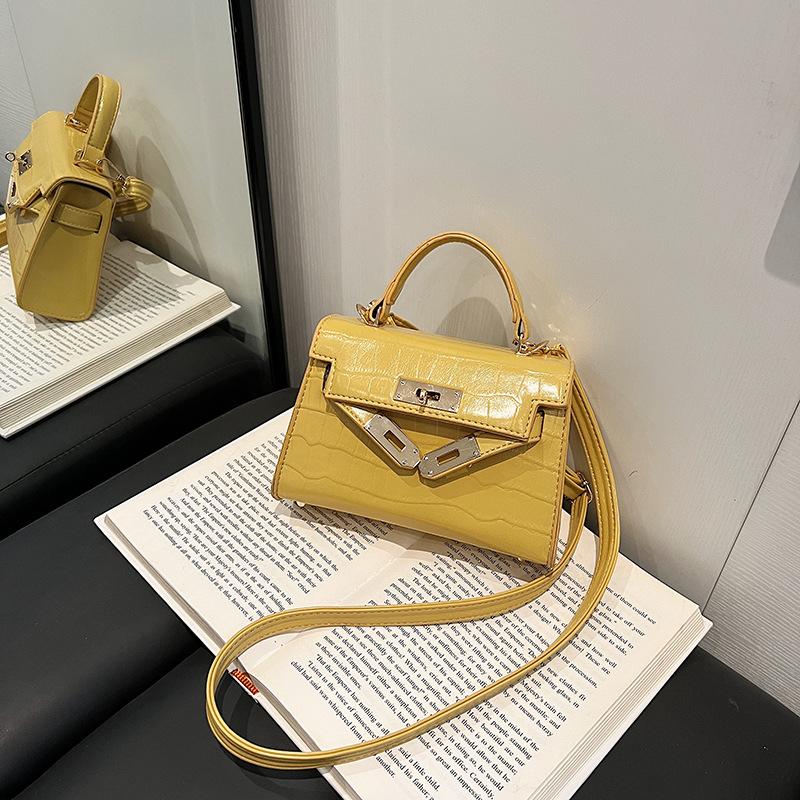 Spring New High-end High-gloss Stone Pattern Portable Single Shoulder Oblique Span Trendy Women's Bag