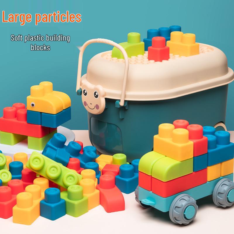Large Soft Rubber Baby Building Blocks - Safe for 1-2 Year-Olds
