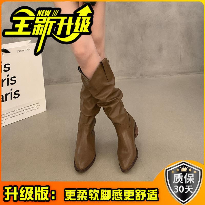 Elegant Vintage Belt Buckle Boots Women's Summer Fashion Maillard Leather Boots Fashion Boots Tide