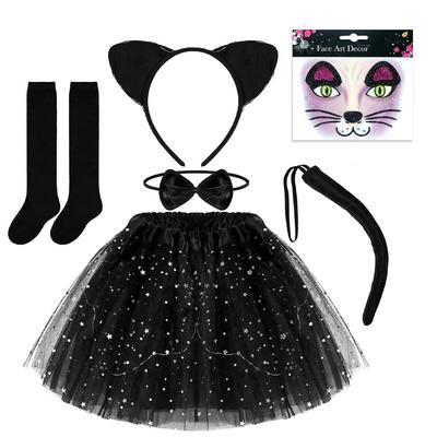 Formemory Halloween Cosplay Schwarze Katze Baby Mädchen Kleid, Süßes Schwarzes Kinderkostüm, Kostüm, Party, Tutukleid, Neugeborenes, Kinderkleidung, Süß,