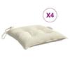 VidaXL Set of 4 Chair Cushions, Seat Pad with Tie Strings, Waterproof Outdoor Cushion, Cream White 361514