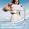 Magnetyczny Pierścień z Paskiem na Sznurku do Telefonu Komórkowego dla iPhone 16 17 Zawieszka do Telefonu Pasek na Nadgarstek Akcesoria do Smartfona Torba Regulowany Sznurek Przeciwupadkowy