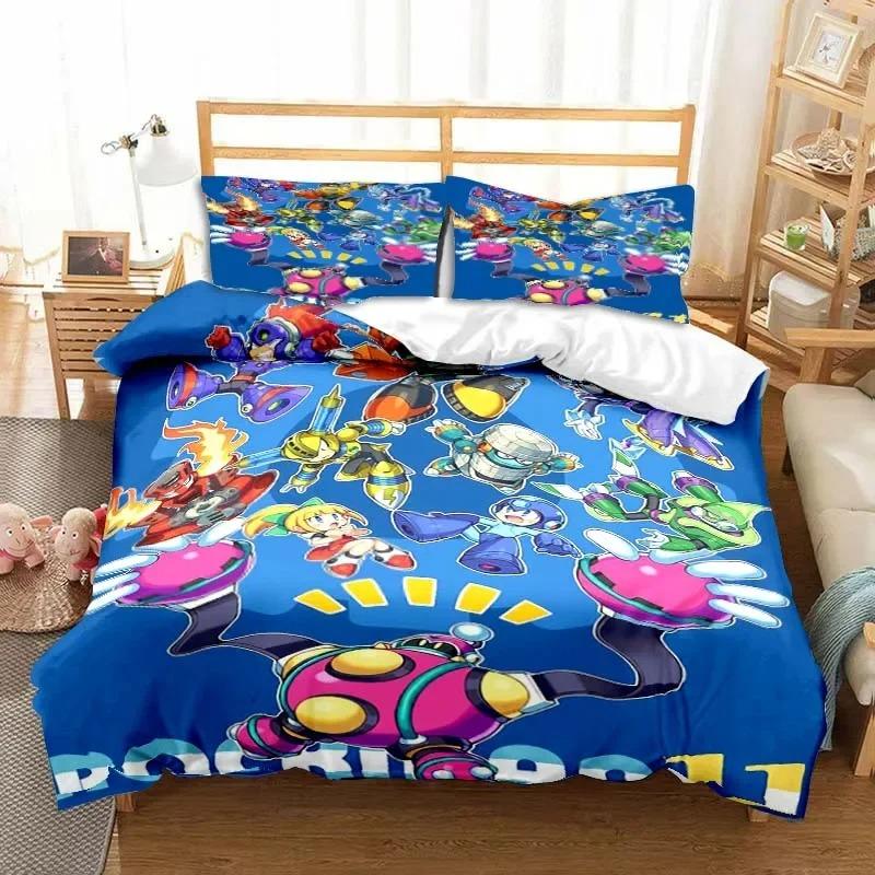 Spiel Cartoon Rockman Megaman Bettwäschesets exquisite Bettwarenset Bettbezug Bettdecke Set Luxus Geburtstagsgeschenk
