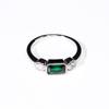 AAA Nano Emerald Rectangle 925 Sterling Silver Round White Cubic Zirconia Fashion Jewelry Rings