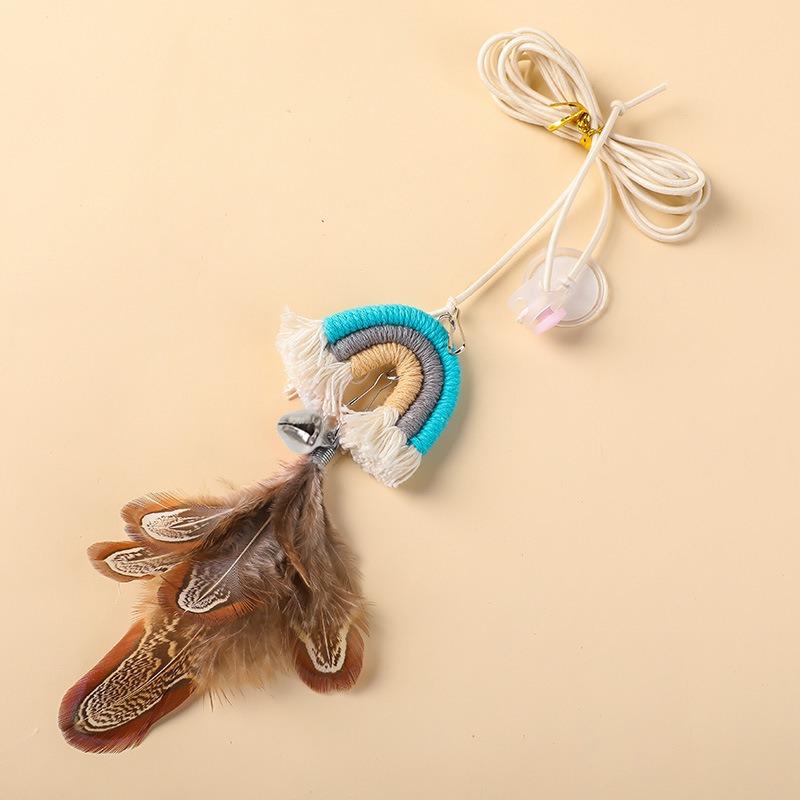 Katzenspielzeug Interaktives Wandhängendes Katzenspielzeug mit Glocke Selbst-hey Interaktives Spielzeug für Kätzchen zum Spielen Teaser-Stabspielzeug