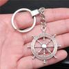 Punk Airplane Gear Steampunk Themed Antique Bronze Metal Keychain with 30mm Ring for Boys Bag Charm