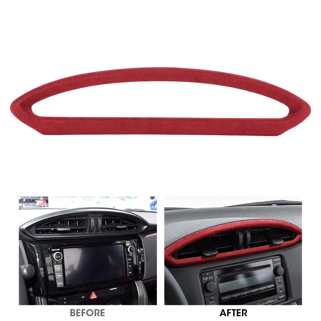 Central Console Air Outlet Frame Trim AC Vent Suede Cover Decor Fit for Subaru BRZ 2013‑2020Bright Red