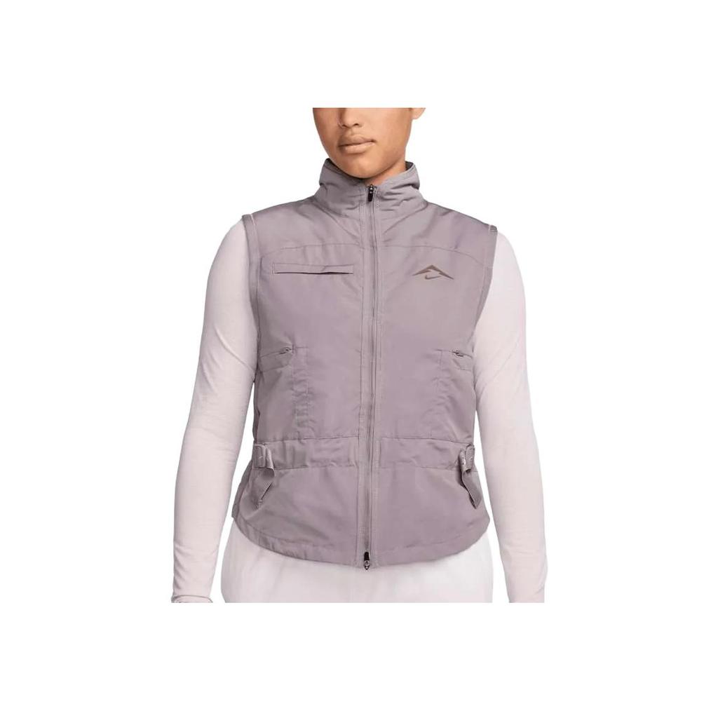 Nike Unifarbene Stehkragen-Weste mit Reißverschluss Damen Tops Helllila Mineral FV6399-226